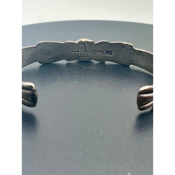 Wilson Begay WB Native American Navajo Spiny Oyster Cabochon Sterling Cuff Small - Picture 4 of 9